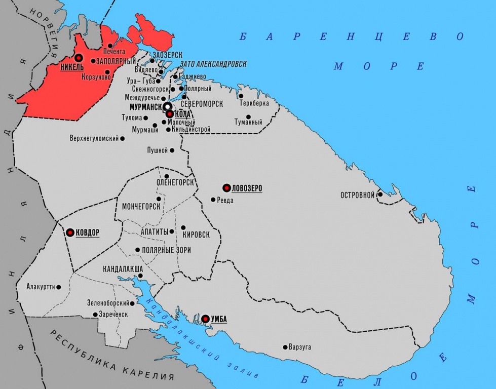 Карта печенгского района мурманской области со спутника в реальном времени